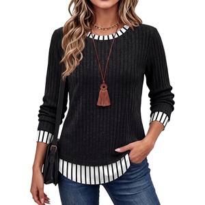 image:imageWIHOLL Womens Long Sleeve Shirts Fall Outfits Lightweight Sweaters 2026Blackstriped