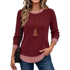 image:imageWIHOLL Womens Long Sleeve Shirts Fall Outfits Lightweight Sweaters 2026Red