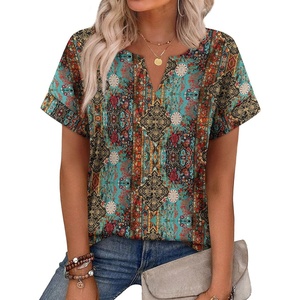 image:imageWIHOLL Womens Summer Tops 2026 Short Sleeve V Neck T Shirts Fashion Beach Vacation Clothes Business Casual OutfitsVintage Boho