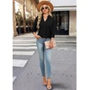 image:imageWIHOLL 34 Length Sleeve Womens Tops Dressy V Neck Collared Shirts Business Casual Work Blouses Fall Vacation Outfits 2026Black