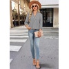 image:imageWIHOLL 34 Length Sleeve Womens Tops Dressy V Neck Collared Shirts Business Casual Work Blouses Fall Vacation Outfits 2026Black Stripes