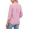 image:imageWIHOLL 34 Length Sleeve Womens Tops Dressy V Neck Collared Shirts Business Casual Work Blouses Fall Vacation Outfits 2026Bpink Stripes