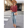 image:imageWIHOLL 34 Length Sleeve Womens Tops Dressy V Neck Collared Shirts Business Casual Work Blouses Fall Vacation Outfits 2026Mineral Red