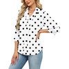 image:imageWIHOLL 34 Length Sleeve Womens Tops Dressy V Neck Collared Shirts Business Casual Work Blouses Fall Vacation Outfits 2026Polka Dots