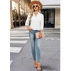 image:imageWIHOLL 34 Length Sleeve Womens Tops Dressy V Neck Collared Shirts Business Casual Work Blouses Fall Vacation Outfits 2026White
