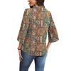 image:imageWIHOLL 34 Length Sleeve Womens Tops Mock Neck Pleated Front Blouses for Women Dressy Casual Spring Summer OutfitsEthnic