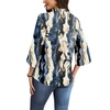 image:imageWIHOLL 34 Length Sleeve Womens Tops Mock Neck Pleated Front Blouses for Women Dressy Casual Spring Summer OutfitsTie Dye