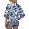 image:imageWIHOLL Boho Tops for Women Summer Spring 34 Sleeve Dressy Fashion V Neck Casual 2026 Business Beach Plus Size Resort BlousesEthnic Floral