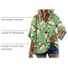 image:imageWIHOLL Boho Tops for Women Summer Spring 34 Sleeve Dressy Fashion V Neck Casual 2026 Business Beach Plus Size Resort BlousesGreen Yellow Flower