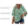 image:imageWIHOLL Boho Tops for Women Summer Spring 34 Sleeve Dressy Fashion V Neck Casual 2026 Business Beach Plus Size Resort BlousesLight Green