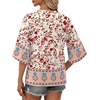 image:imageWIHOLL Boho Tops for Women Summer Spring 34 Sleeve Dressy Fashion V Neck Casual 2026 Business Beach Plus Size Resort BlousesMulti Red