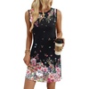 image:imageWIHOLL Casual Dresses for Women Crewneck Sleeveless Tank Dress Summer Spring Boho Vacation ClothesBlack Colorful Floral