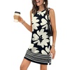 image:imageWIHOLL Casual Dresses for Women Crewneck Sleeveless Tank Dress Summer Spring Boho Vacation ClothesBlack White Flower