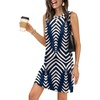 image:imageWIHOLL Casual Dresses for Women Crewneck Sleeveless Tank Dress Summer Spring Boho Vacation ClothesBlue Apricot Stripe