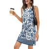 image:imageWIHOLL Casual Dresses for Women Crewneck Sleeveless Tank Dress Summer Spring Boho Vacation ClothesBlue Boho Print