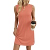 image:imageWIHOLL Casual Dresses for Women Crewneck Sleeveless Tank Dress Summer Spring Boho Vacation ClothesCoral