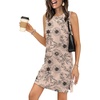 image:imageWIHOLL Casual Dresses for Women Crewneck Sleeveless Tank Dress Summer Spring Boho Vacation ClothesFloral Beige