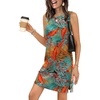 image:imageWIHOLL Casual Dresses for Women Crewneck Sleeveless Tank Dress Summer Spring Boho Vacation ClothesFloral Blue Orange