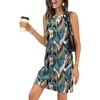 image:imageWIHOLL Casual Dresses for Women Crewneck Sleeveless Tank Dress Summer Spring Boho Vacation ClothesFloral Palm Leaf