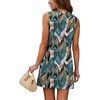 image:imageWIHOLL Casual Dresses for Women Crewneck Sleeveless Tank Dress Summer Spring Boho Vacation ClothesFloral Palm Leaf