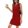 image:imageWIHOLL Casual Dresses for Women Crewneck Sleeveless Tank Dress Summer Spring Boho Vacation ClothesRed