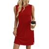 image:imageWIHOLL Casual Dresses for Women Crewneck Sleeveless Tank Dress Summer Spring Boho Vacation ClothesRed
