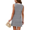 image:imageWIHOLL Casual Dresses for Women Crewneck Sleeveless Tank Dress Summer Spring Boho Vacation ClothesWhite Black Stripe