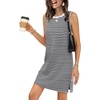 image:imageWIHOLL Casual Dresses for Women Crewneck Sleeveless Tank Dress Summer Spring Boho Vacation ClothesWhite Black Stripe
