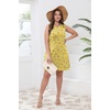image:imageWIHOLL Casual Dresses for Women Crewneck Sleeveless Tank Dress Summer Spring Boho Vacation ClothesYellow White Print