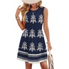 image:imageWIHOLL Dresses for Women 2026 Summer Casual Babydoll Crewneck Short Dress Spring Sleeveless Sundress with PocketsBoho Navy