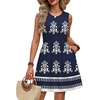 image:imageWIHOLL Dresses for Women 2026 Summer Casual Babydoll Crewneck Short Dress Spring Sleeveless Sundress with PocketsBoho Navy