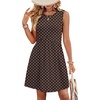 image:imageWIHOLL Dresses for Women 2026 Summer Casual Babydoll Crewneck Short Dress Spring Sleeveless Sundress with PocketsBrown Polka Dots