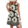 image:imageWIHOLL Dresses for Women 2026 Summer Casual Babydoll Crewneck Short Dress Spring Sleeveless Sundress with PocketsFloral Black