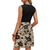 image:imageWIHOLL Dresses for Women 2026 Summer Casual Babydoll Crewneck Short Dress Spring Sleeveless Sundress with PocketsFloral Black Flowers