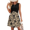 image:imageWIHOLL Dresses for Women 2026 Summer Casual Babydoll Crewneck Short Dress Spring Sleeveless Sundress with PocketsFloral Black Flowers
