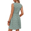 image:imageWIHOLL Dresses for Women 2026 Summer Casual Babydoll Crewneck Short Dress Spring Sleeveless Sundress with PocketsGreen White