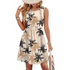 image:imageWIHOLL Dresses for Women 2026 Summer Casual Babydoll Crewneck Short Dress Spring Sleeveless Sundress with PocketsKhaki Black