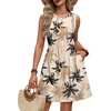 image:imageWIHOLL Dresses for Women 2026 Summer Casual Babydoll Crewneck Short Dress Spring Sleeveless Sundress with PocketsKhaki Black