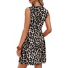 image:imageWIHOLL Dresses for Women 2026 Summer Casual Babydoll Crewneck Short Dress Spring Sleeveless Sundress with PocketsLeopard Print