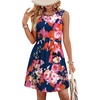 image:imageWIHOLL Dresses for Women 2026 Summer Casual Babydoll Crewneck Short Dress Spring Sleeveless Sundress with PocketsNavy Pink Floral