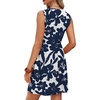 image:imageWIHOLL Dresses for Women 2026 Summer Casual Babydoll Crewneck Short Dress Spring Sleeveless Sundress with PocketsWhite Blue Print