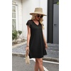 image:imageWIHOLL Dresses for Women Summer Casual Wedding Guest Dress Lace Short Sleeve Cute Sundresses Fashion Beach Vacation Clothes1black