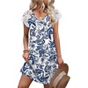 image:imageWIHOLL Dresses for Women Summer Casual Wedding Guest Dress Lace Short Sleeve Cute Sundresses Fashion Beach Vacation Clothes1ethnic Floral