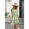 image:imageWIHOLL Dresses for Women Summer Casual Wedding Guest Dress Lace Short Sleeve Cute Sundresses Fashion Beach Vacation Clothes1floral Green