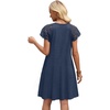 image:imageWIHOLL Dresses for Women Summer Casual Wedding Guest Dress Lace Short Sleeve Cute Sundresses Fashion Beach Vacation ClothesBlue