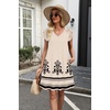image:imageWIHOLL Dresses for Women Summer Casual Wedding Guest Dress Lace Short Sleeve Cute Sundresses Fashion Beach Vacation ClothesFloral Beige