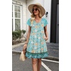 image:imageWIHOLL Dresses for Women Summer Casual Wedding Guest Dress Lace Short Sleeve Cute Sundresses Fashion Beach Vacation ClothesFloral Blue