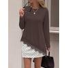 image:imageWIHOLL Long Sleeve Shirts for Women Fall Fashion ClothingCoffee