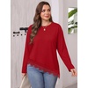 image:imageWIHOLL Long Sleeve Shirts for Women Fall Fashion ClothingRed