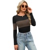 image:imageWIHOLL Long Sleeve Shirts for Women Fall Fashion Thermal Shirts Rib Knit Winter Clothing Warm Undershirts Basic TShirts0brown Stripes